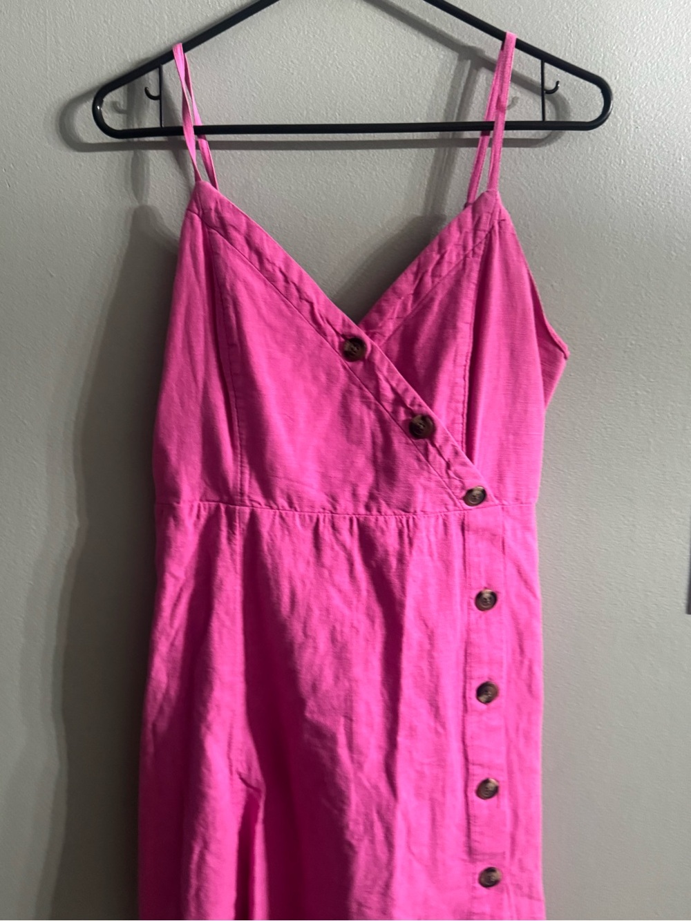 American Eagle Outfitters Bright Pink Button-Front Sundress - Picture 7 of 8